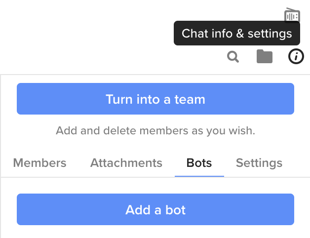 Keybase screenshot showing chat bot settings